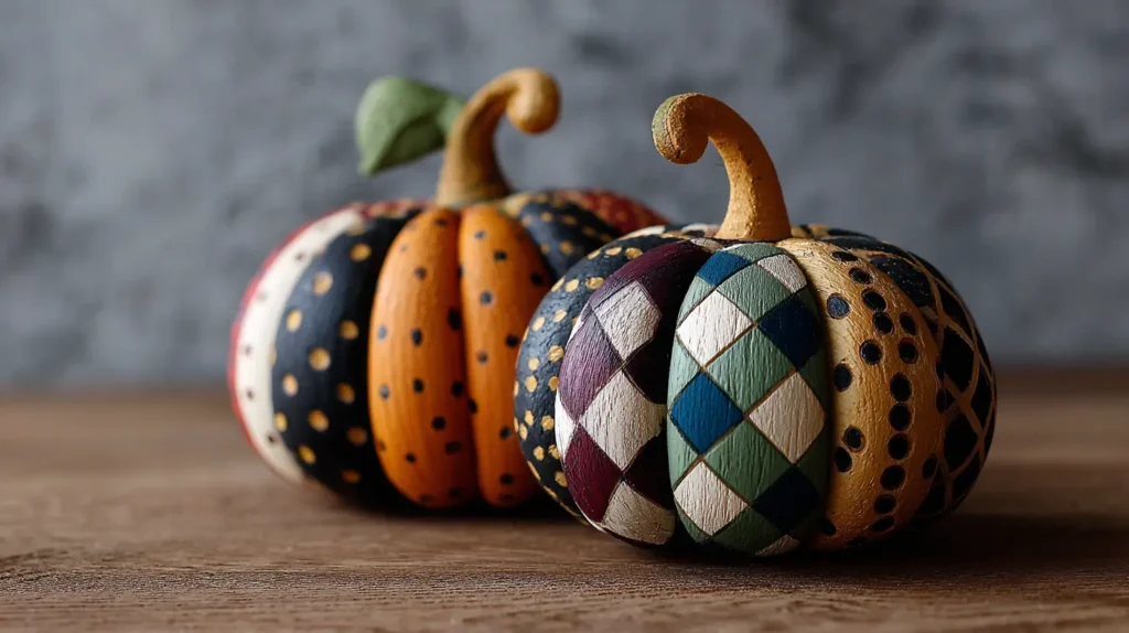 painted wooden pumpkins