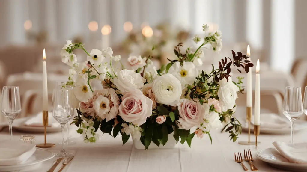 wedding flowers on a table