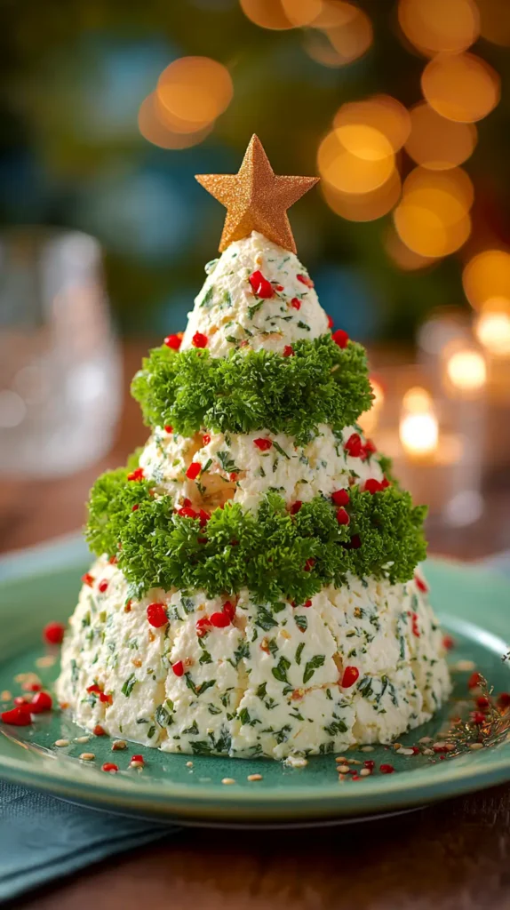 Christmas tree cheeseball
