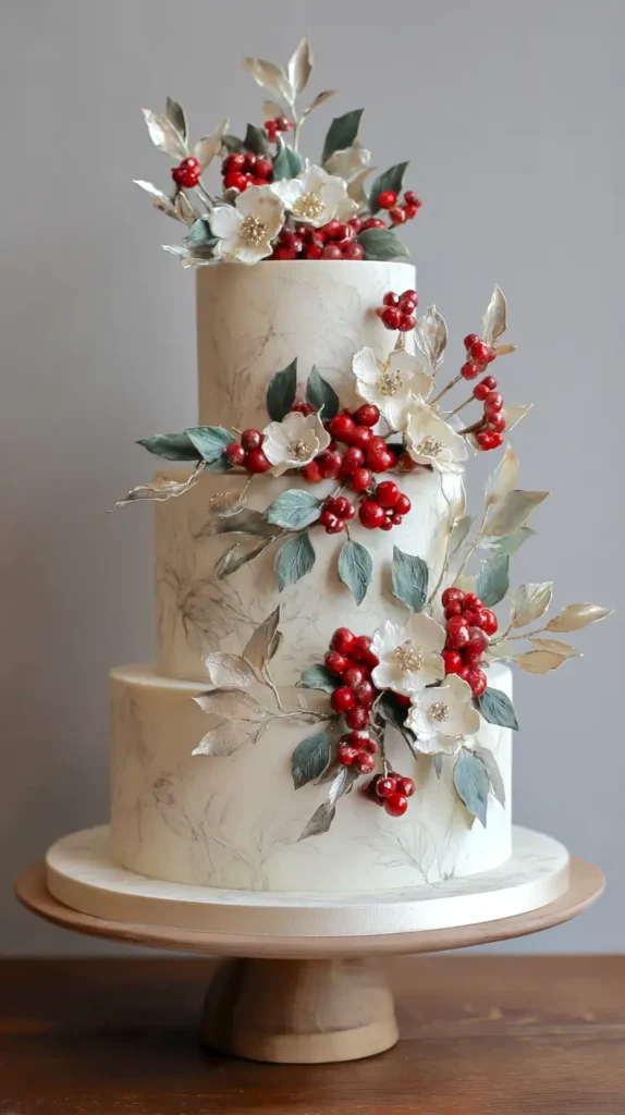 Christmas wedding cake