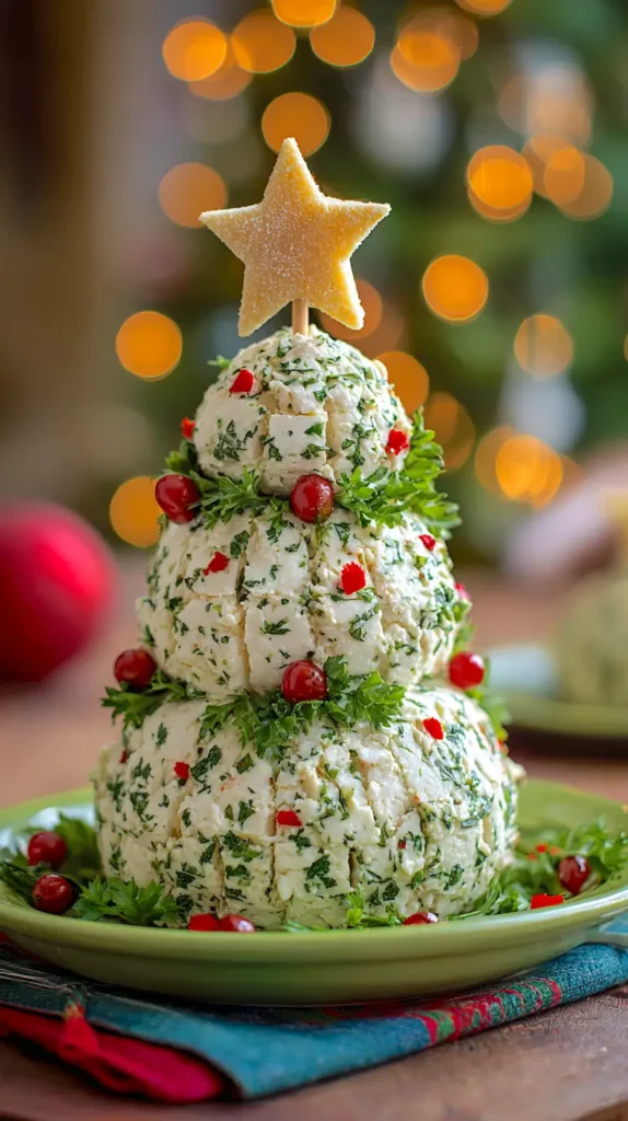 Christmas tree cheeseball