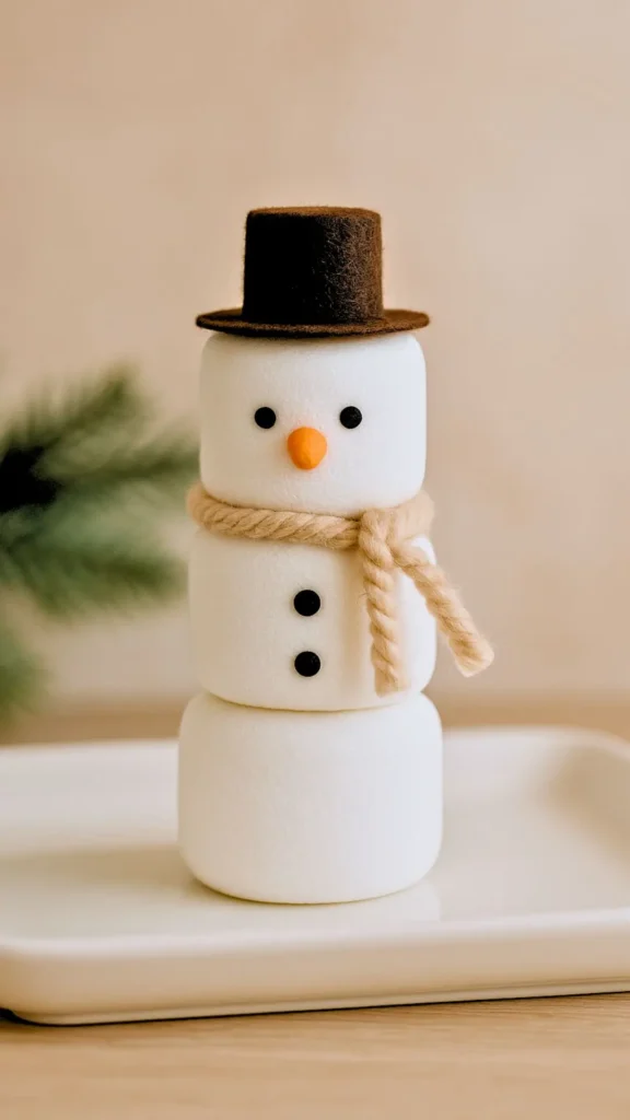 snowman faux marshmallow craft
