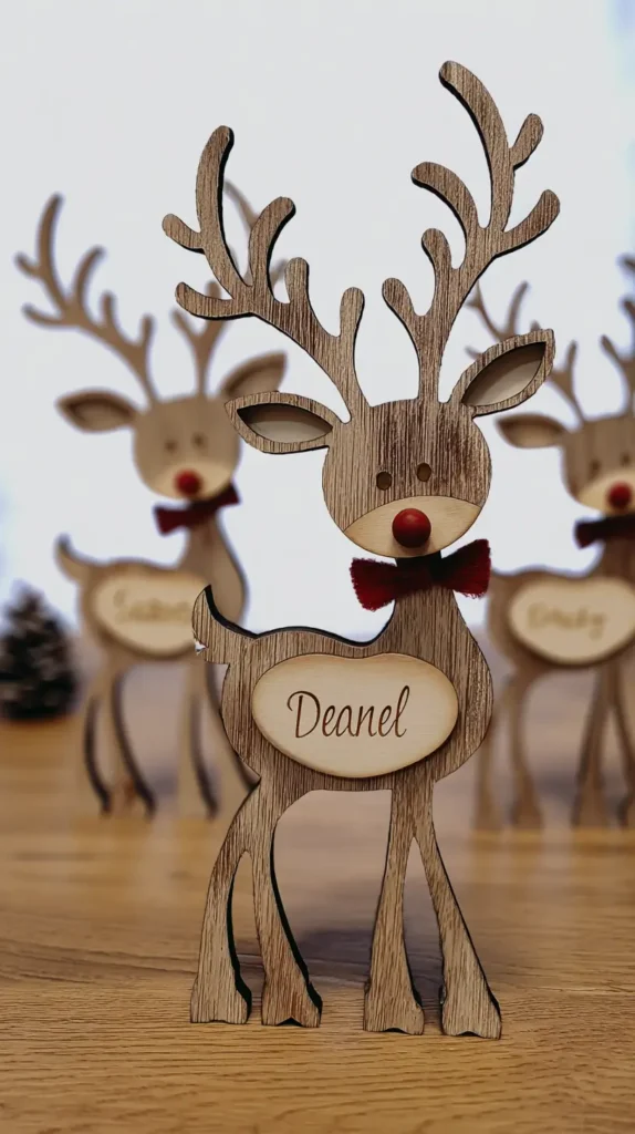 personalized reindeer wooden home decor