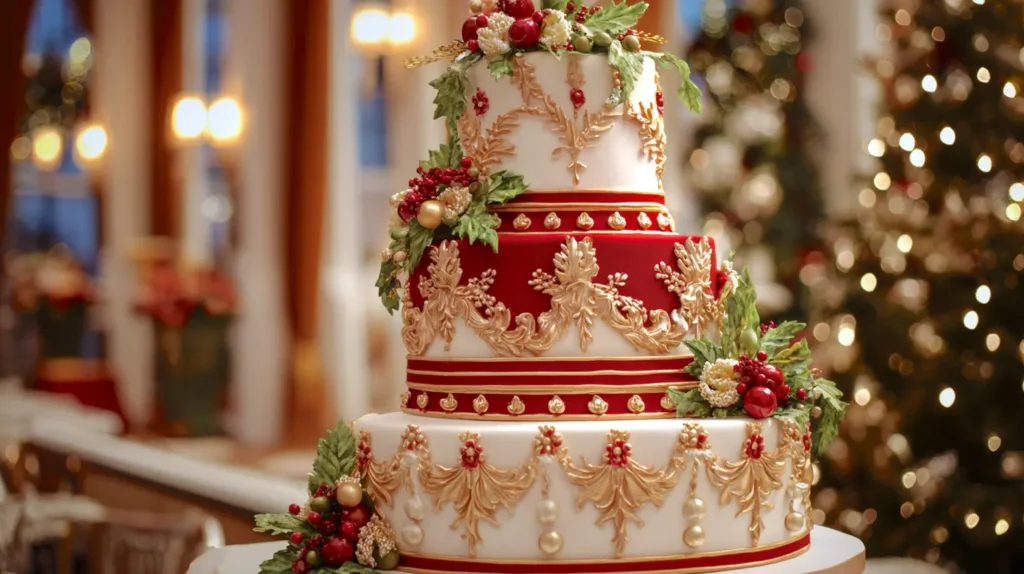 Christmas wedding cake
