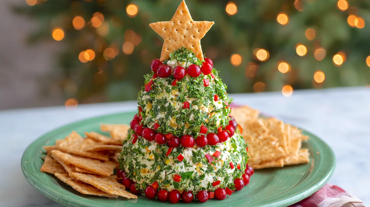 Christmas tree-shaped appetizer