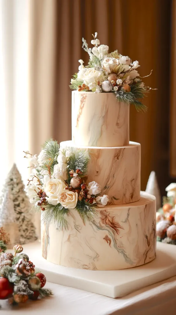 marble tiered cake