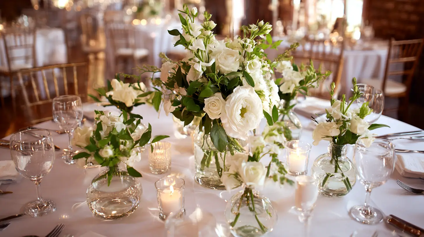 bud vases wedding centerpiece