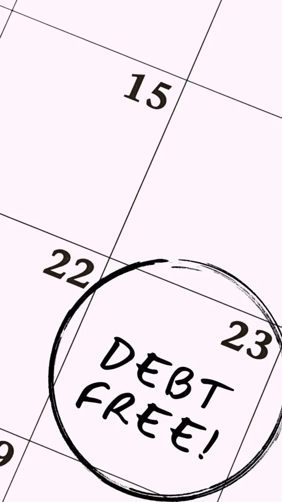 debt free aesthetic, circled on calendar
