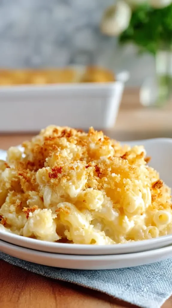 homemade mac and cheese recipe, with breadcrumbs
