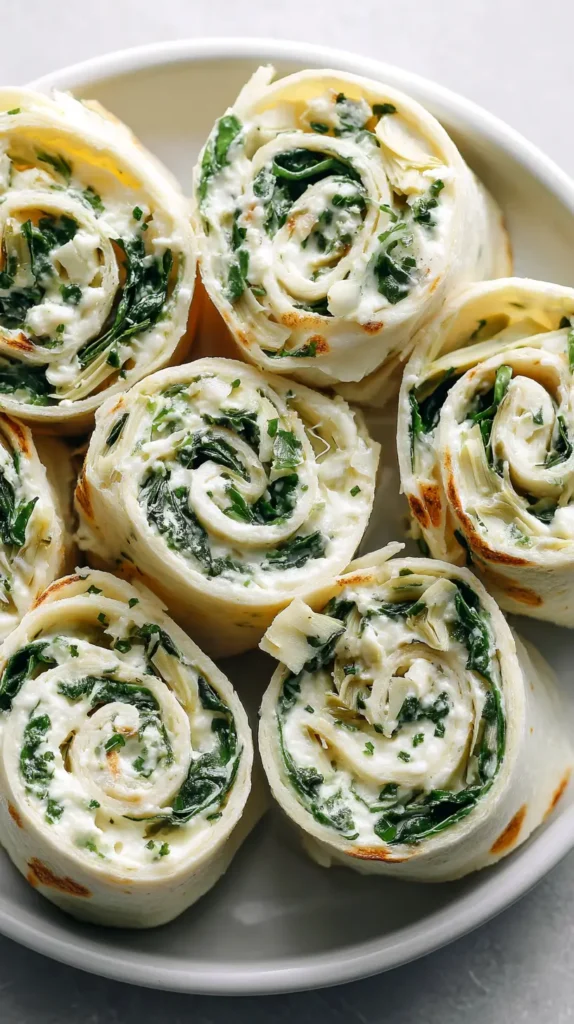 spinach artichoke pinwheels