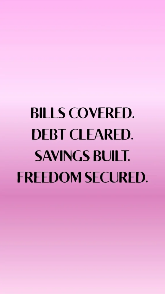 debt free aesthetic, pink ombre background