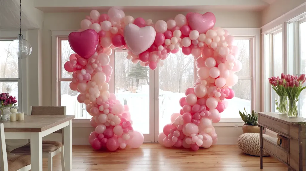 balloon arch shaped like a heart