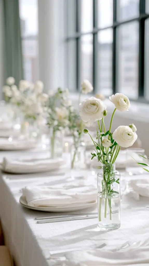 white flowers on a table