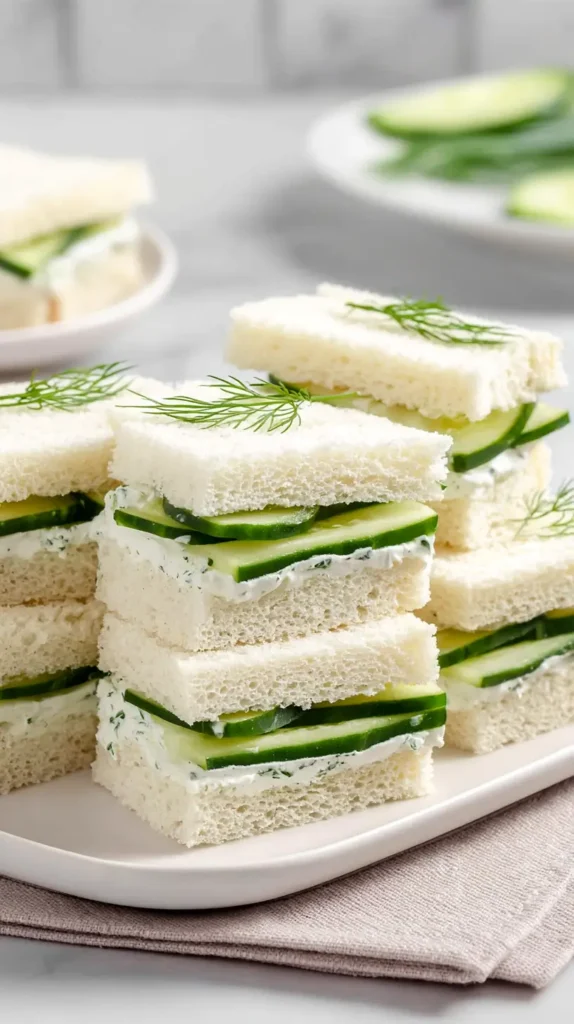 cucumber sandwich stacks