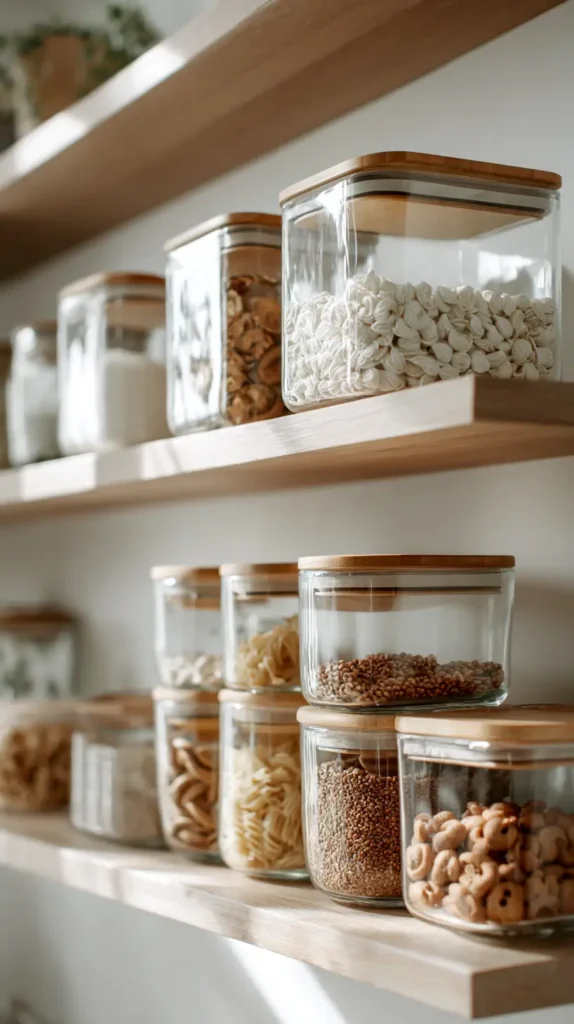 canisters glass with bamboo lids