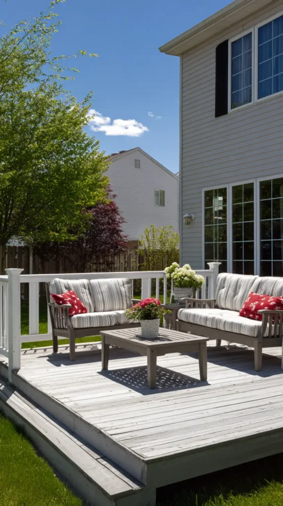 outdoor seating with table