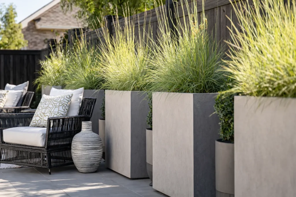 planters, outdoors, seating