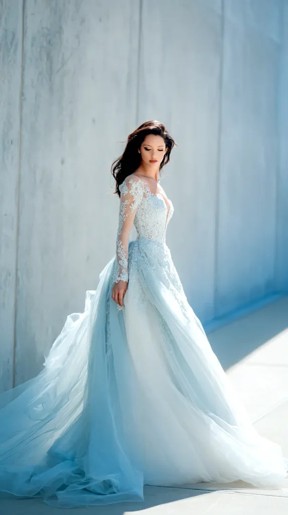 woman in a flowing long gown