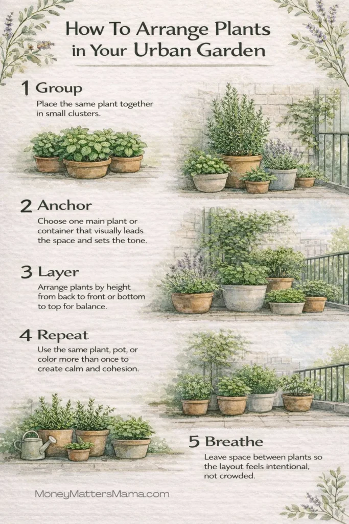 infographic on how to arrange your plants