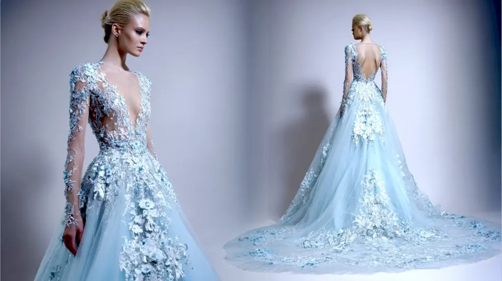 blue wedding dress
