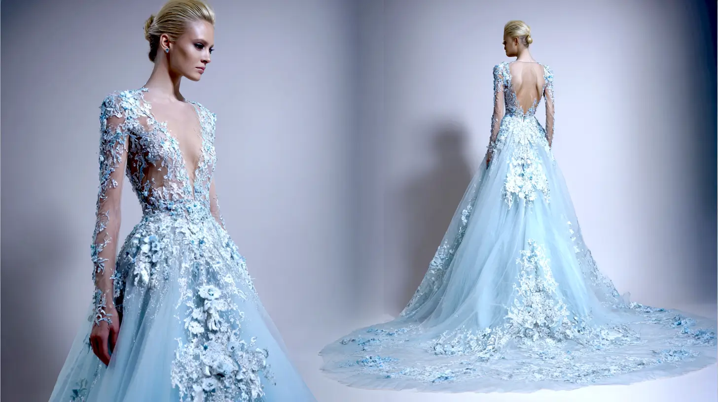 blue wedding dress