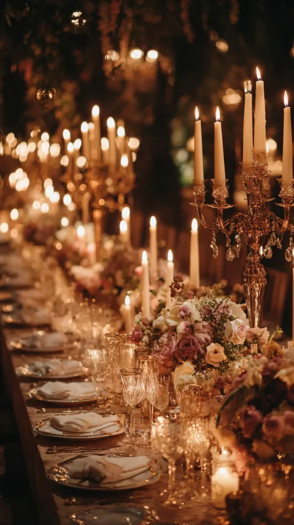 table with candlelight