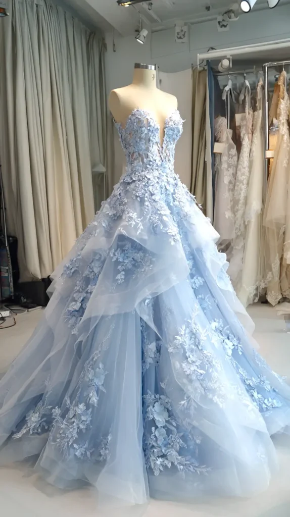 light blue formal gown