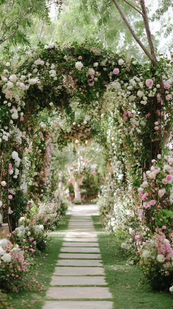 garden arches, flowers, wedding themes