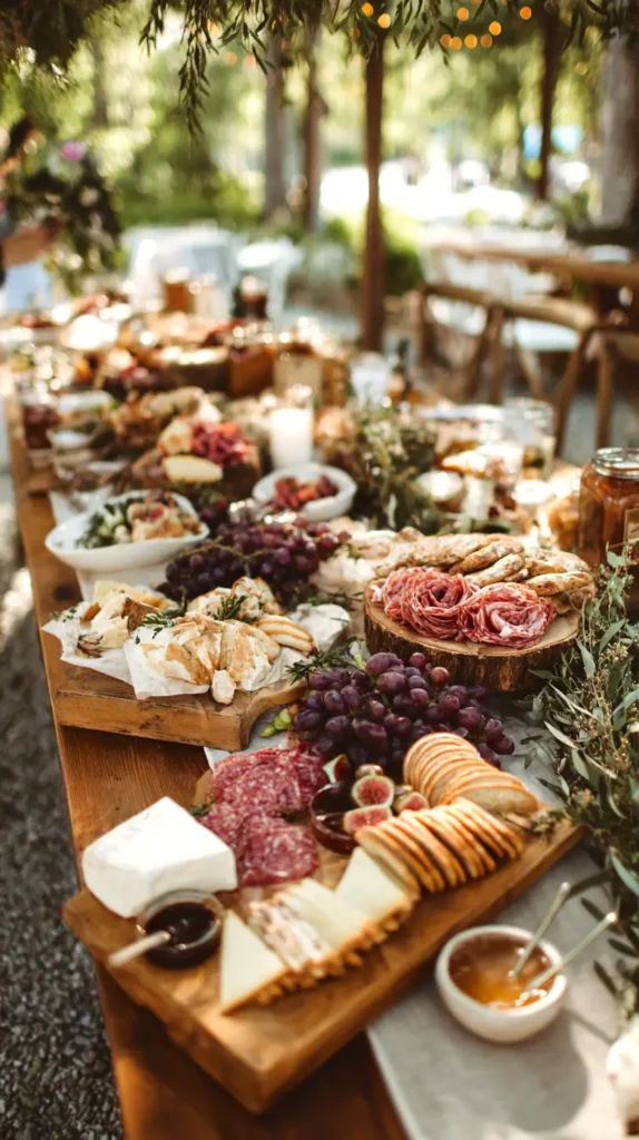 wedding grazing table, large spread, event