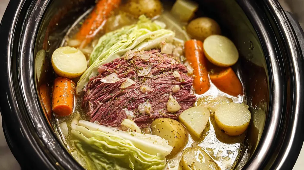 corned beef and cabbage, cooking process