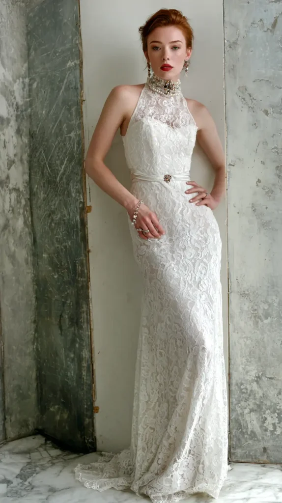 vintage gown, white