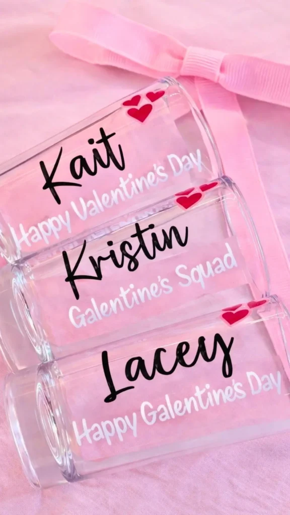 shot glasses, personalized, Galentines party