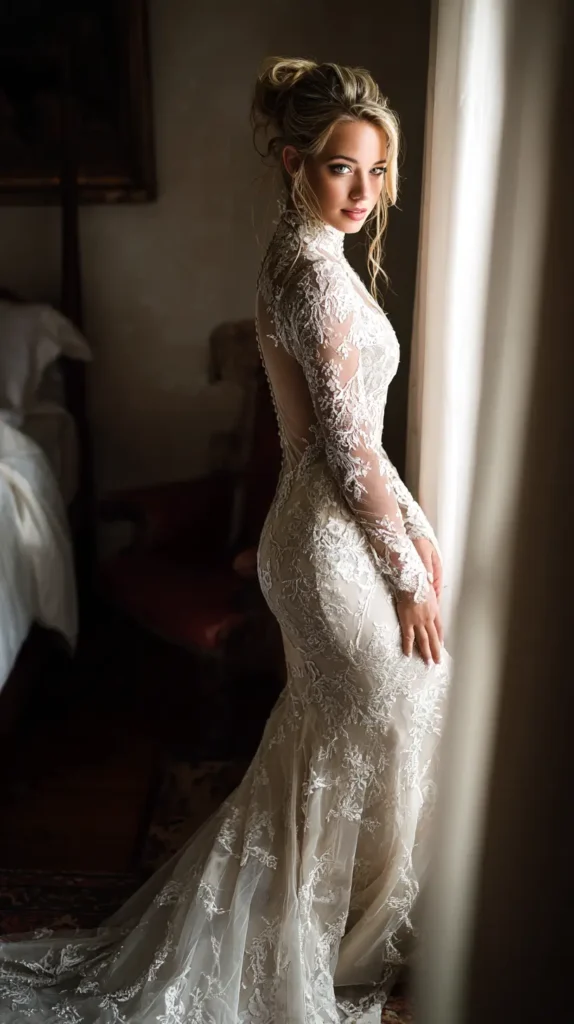 bride in a gown