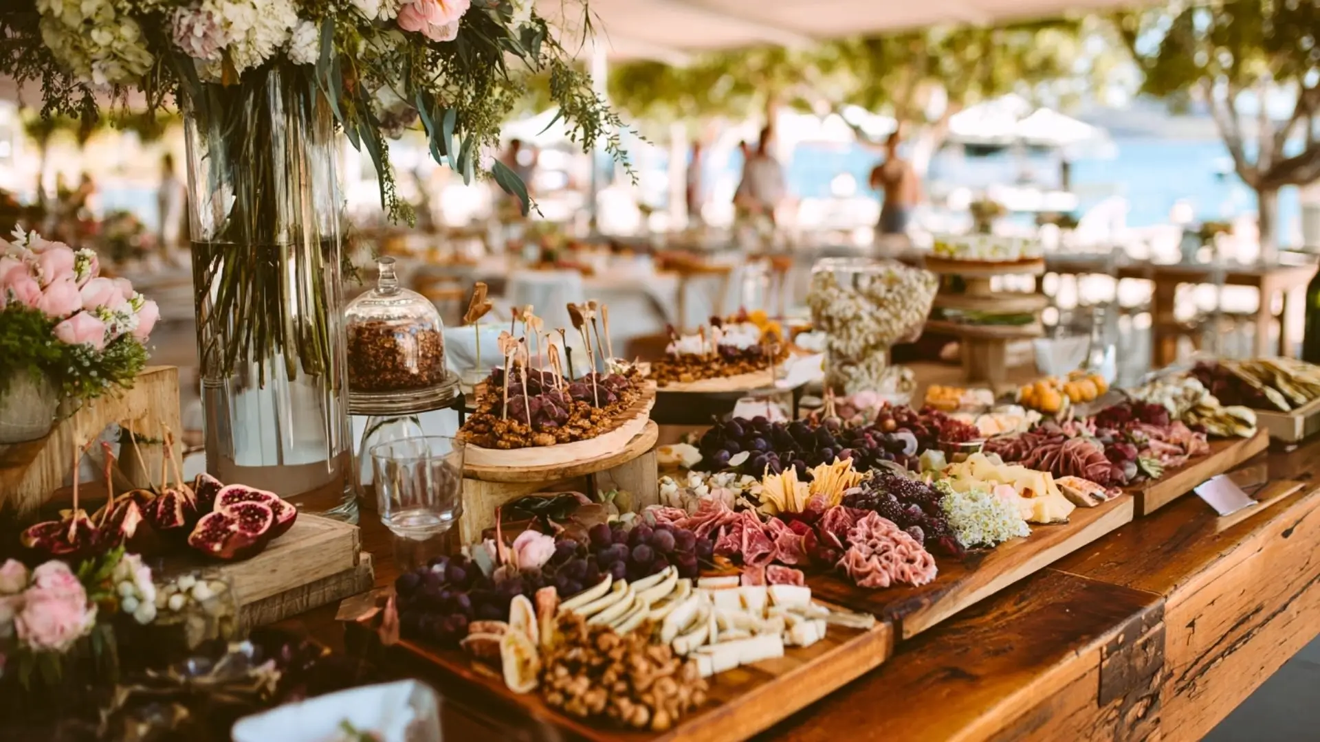 massive charcuterie board at an event