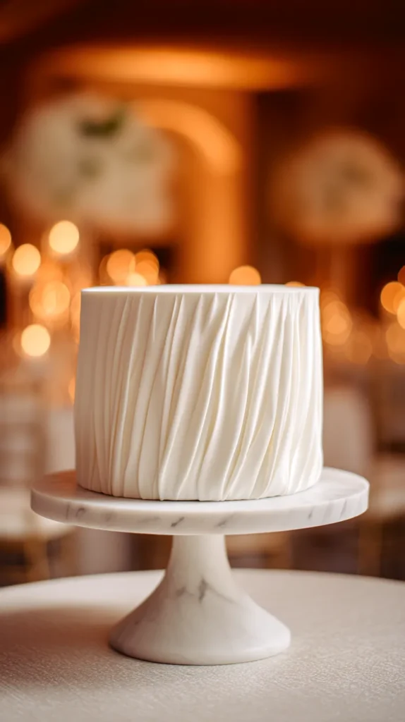 wavy buttercream design in a cake