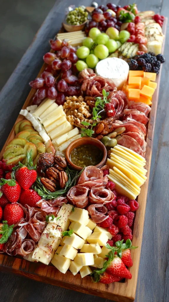 long grazing charcuterie board