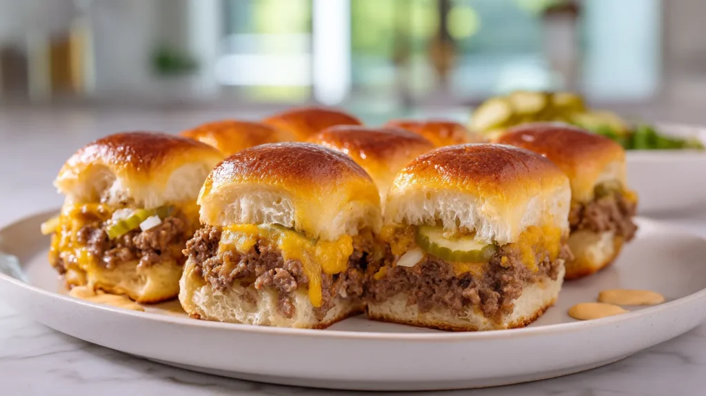 Hawaiian Roll Cheeseburger Sliders