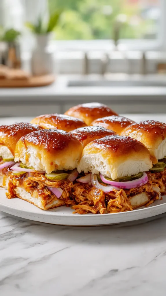 Hawaiian Roll bbq chicken Sliders