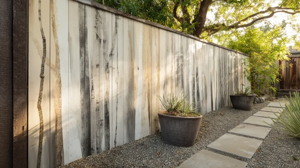 neutral painted fence panels