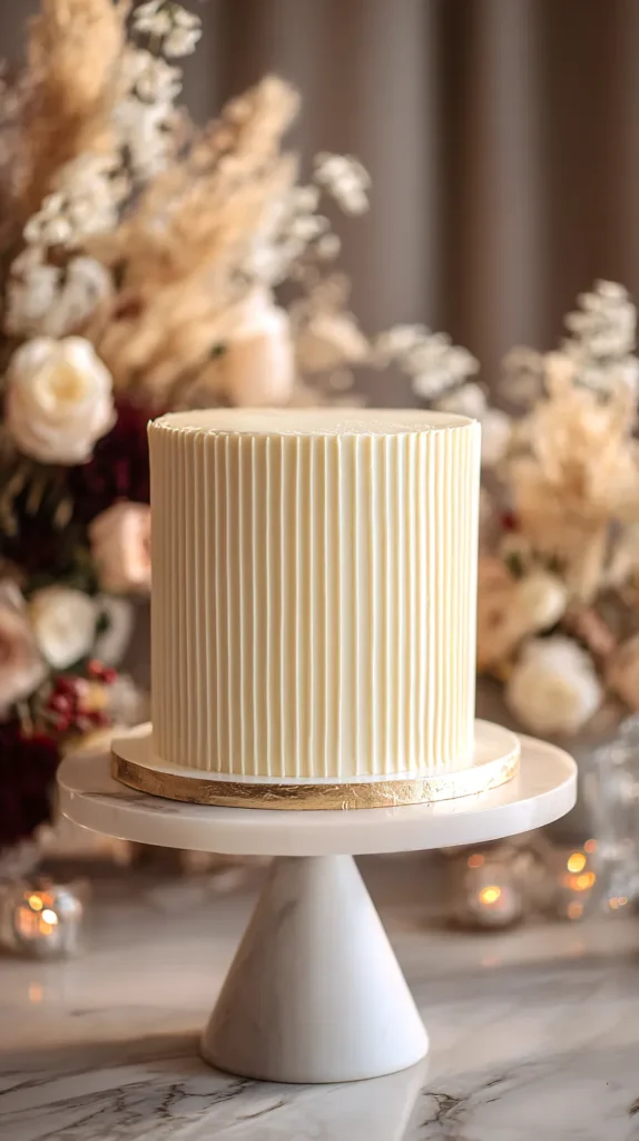 wedding cake, single layer, vanilla