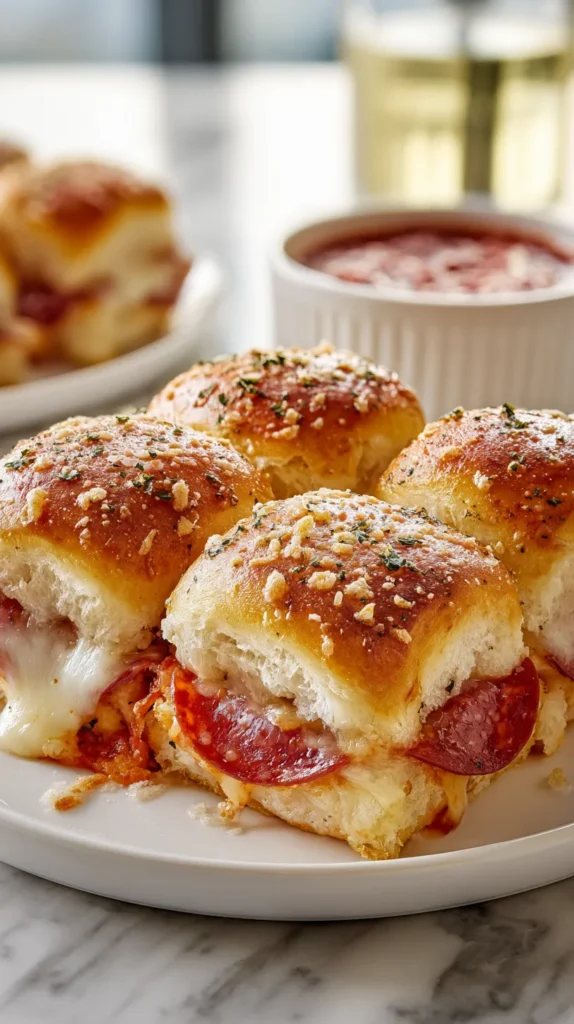 Hawaiian Roll pizza Sliders