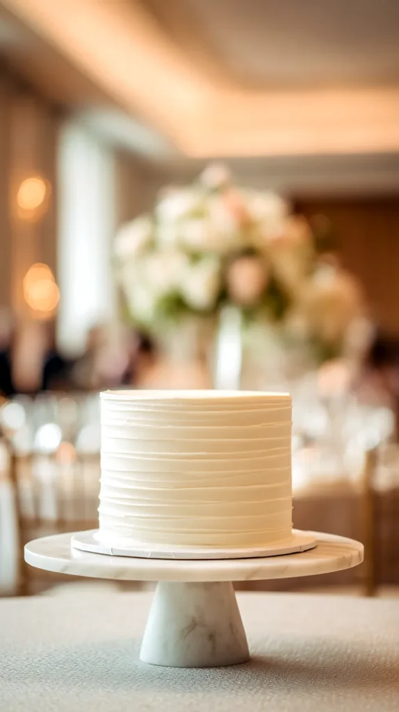 simple one-tier wedding cake