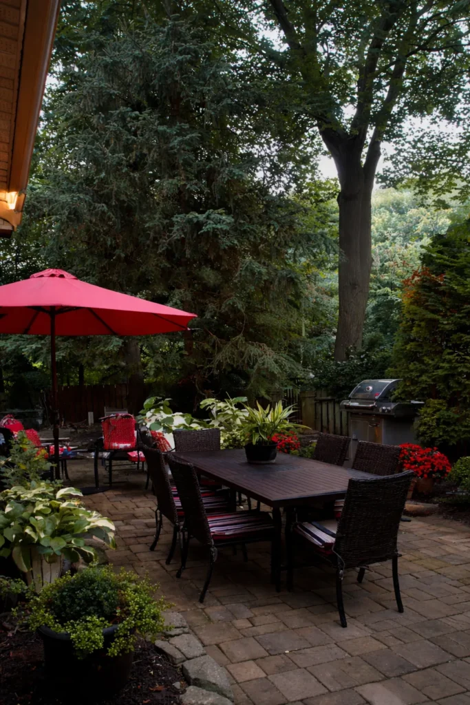 backyard patio design area