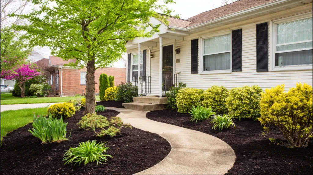 curb appeal, front yard landscaping of a house