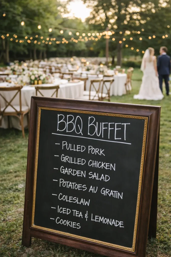 menu board outdoors, reception