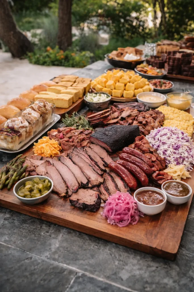 charcuterie board with meats