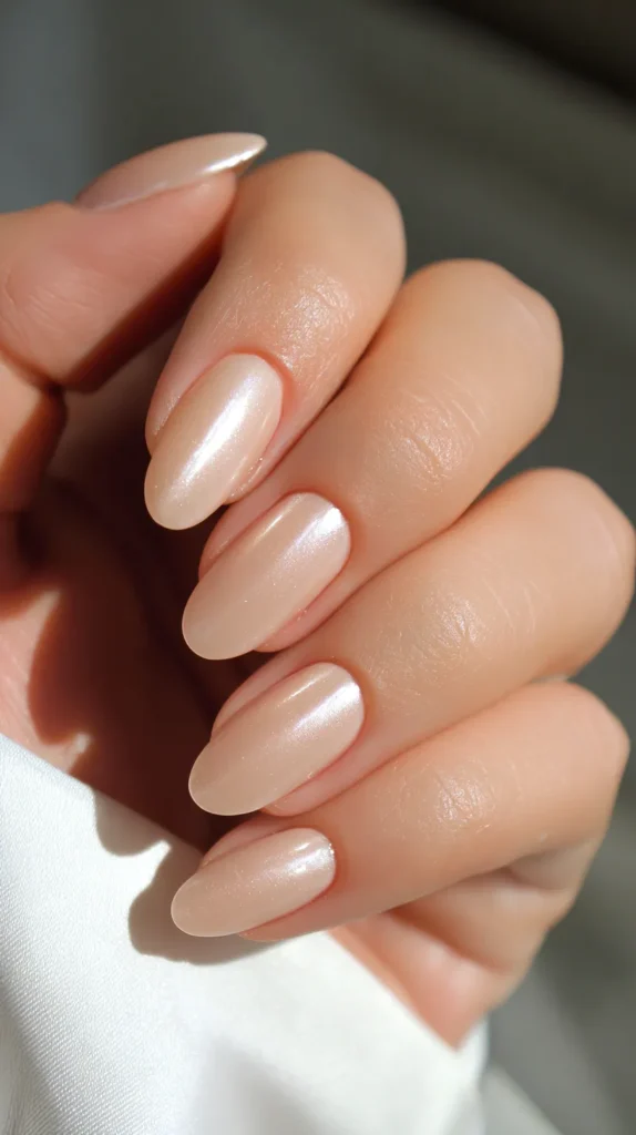 pale gold metallic manicure
