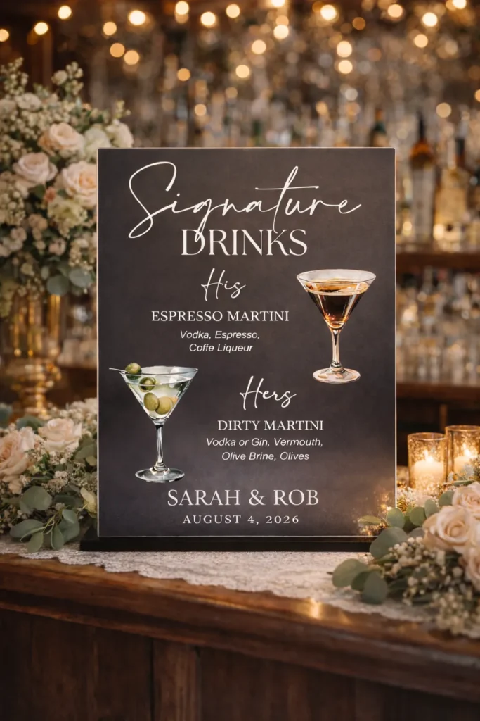 signature wedding drinks