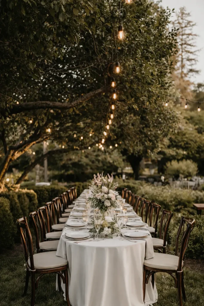 wedding table decorations, outdoor table
