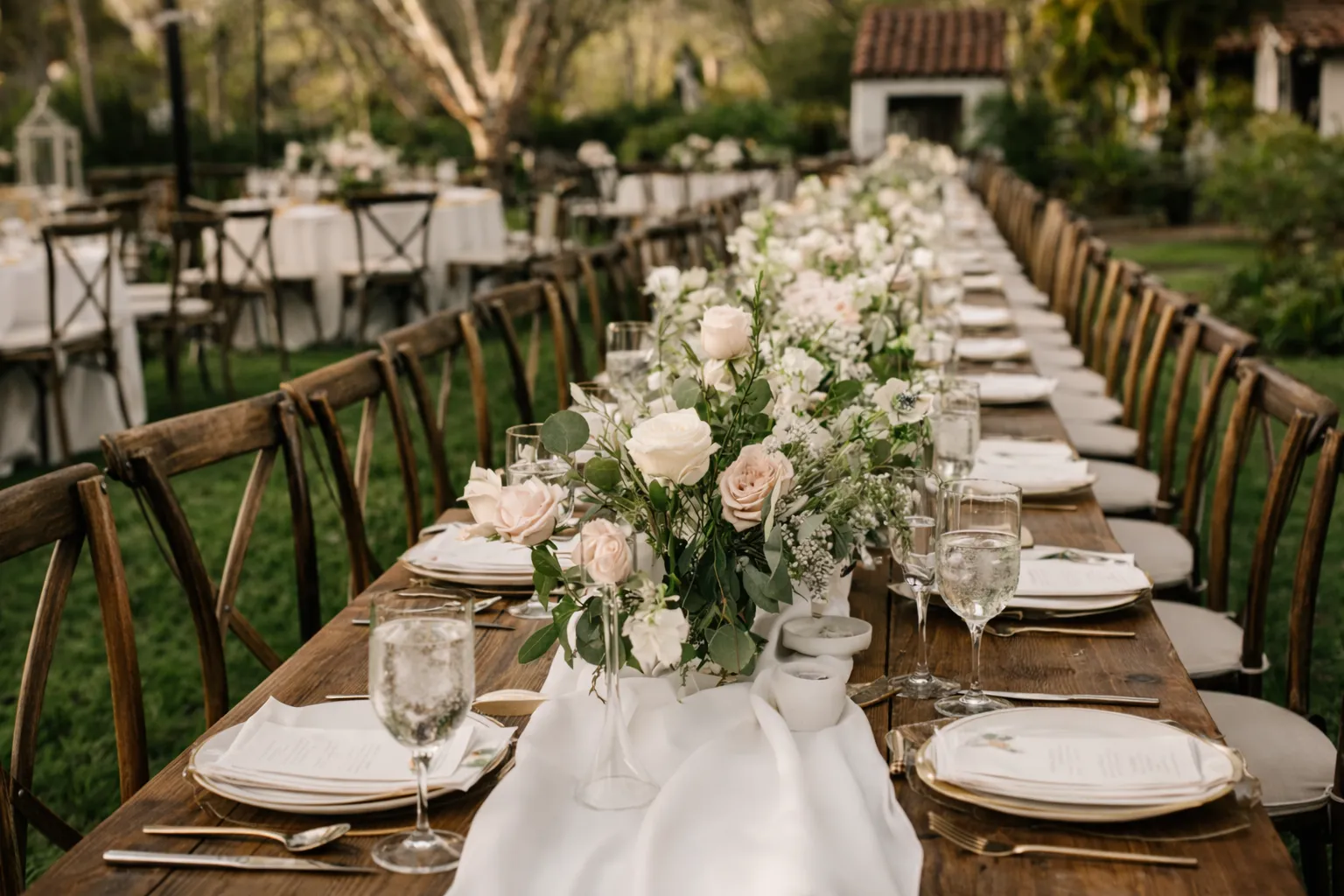 outdoor wedding reception table